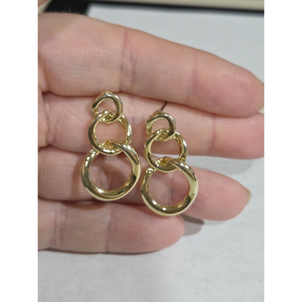 Vintage Gold Tone Earring Lot Napier Studs Leaf Dangle Bird Crawler 7 Pairs - Picture 7 of 12